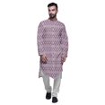 thumbnail image 1 of Atasi Printed Designer Rayon Button Down Casual Kurta With Pajama For Men, 1 of 4