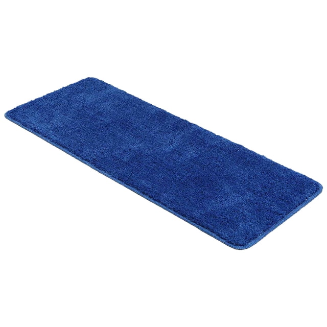 Tapis de Couloir de Bain Double Lavabo en Microfibre Polyester Bleu Royal - 48 Pouces L x 20 Pouces L
