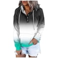 thumbnail image 2 of WEAIXIMIUNG Sweatshirts for Women Trendy Graphic Women's Autumn and Winter Fashionable Street Style Gradually Changing Color Button Collar Pocket Drawstring Casual Sports Hoodie (3), 2 of 5