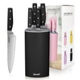 thumbnail image 2 of Hecef 6-Piece High Carbon Stainless Steel Kitchen Knife Set with Block, Scissors, Sharp, Rust Proof, 2 of 10