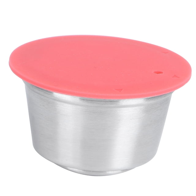 Reusable Stainless Steel Coffee Capsule for Coffee Maker, Durable and Easy to with Food Grade Silicone Lid, High Filtering Accuracy, Suitable for Home or Office