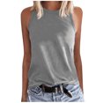 thumbnail image 1 of Womens Tank Tops Sleeveless Crewneck Shirts Summer Casual Basic Tops Loose Fit Solid Color Workout Tank Tops Blouses, 1 of 6