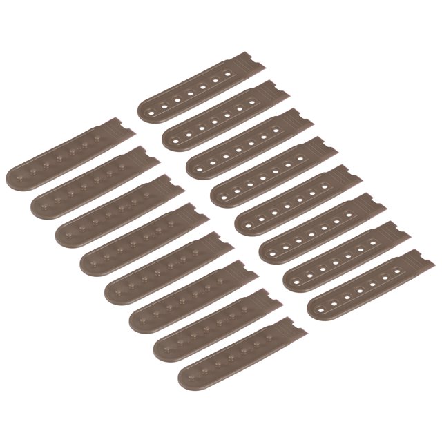 Unique Bargains 8 Paires de Courroies à Pression, 7 Trous, Plastique, Boucle à Pression Réglable pour Chapeau, Remplacement (Brun)