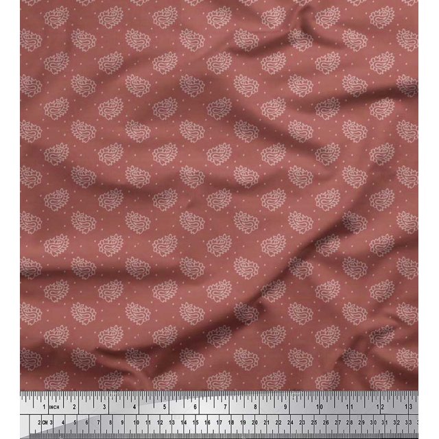 Soimoi Rayon Fabric Dot & Paisley Decor Fabric Printed Yard 56 Inch Wide