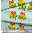 thumbnail image 3 of Soimoi Viscose Chiffon Fabric Branch & Colorful Parrot Bird Printed Fabric 1 Yard 42 Inch Wide, 3 of 3