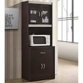 thumbnail image 2 of Hodedah Import 70" Tall Top/Bottom Enclosed Kitchen Cabinet w/ Drawer, Chocolate, 2 of 5