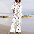 thumbnail image 2 of Hauts à Manches Courtes pour Femmes Costume d'Été Mode Short Imprimé Pantalons Colorés Costume Décontracté Deux Pièces Hauts à Manches Courtes pour Femmes Hauts d'Été pour Femmes avec Manches, 2 of 5
