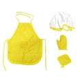 thumbnail image 1 of Yellow Childrens Pretend Play Apron Set, Chef Hat Included Baking Garden Toy, Polyester Material For Educational Fun, 1 of 6