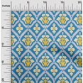 thumbnail image 2 of oneOone Rayon Blue Fabric Asian Ikat Craft Projects Decor Fabric Printed By The Yard 56 Inch Wide, 2 of 4