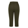 thumbnail image 4 of Bocqde Pantalon Capri pour Femmes Grande Taille Uni à Taille Élastique avec Poches, Pantalon Court d'Été Mode Décontractée Extensible, Capris pour Dames, 4 of 6