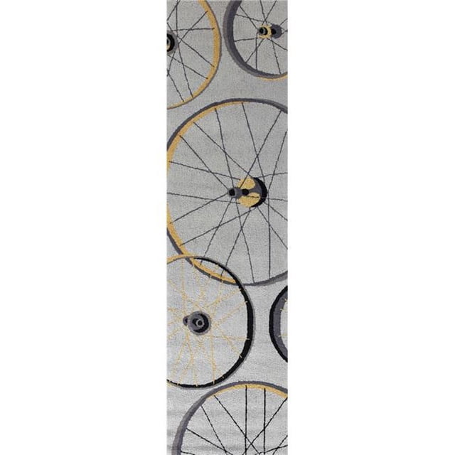 HomeRoots 353713 Tapis de Couloir en Polyester Gris 2 Pi x 7 Pi 6 Po