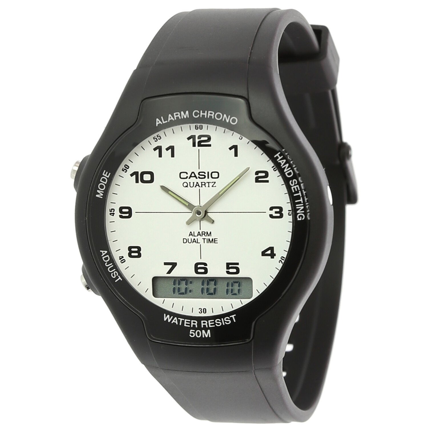 Casio Core AW90H-7BV Montre de Sport à Quartz en Caoutchouc Blanc pour Homme