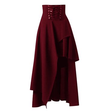 Ketyyh-chn99 Skirts for Women Midi Length Jean Skirts for Women Ankle Length Skirt Casual Skirt High Waisted Maxi Skirt Long Skirt Wine,XL