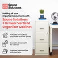 thumbnail image 2 of Space Solutions 18in 3 Drawer Vertical Organizer Cabinet for Office, White, 2 of 7