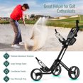 thumbnail image 3 of Goplus Folding 3 Wheels Golf Push Cart W/Brake Scoreboard Adjustable Handle Grey, 3 of 10