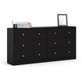thumbnail image 1 of Levan Home Commode Contemporaine Grand à 6 Tiroirs Double pour Chambre, Noire, 1 of 14