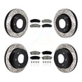 thumbnail image 1 of Transit Auto Front Rear Coated Drilled Slotted Disc Brake Rotors and Ceramic Pads Kit for Car 2019-2023 Ford Ranger KDC-101224, 1 of 11