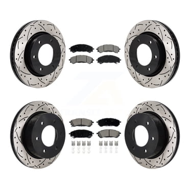 Transit Auto Front Rear Coated Drilled Slotted Disc Brake Rotors and Ceramic Pads Kit for Car 2019-2023 Ford Ranger KDC-101224