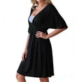 thumbnail image 3 of TIMIFIS Maternity Nursing Mini Dress Summer 3/4 Sleeve Breastfeeding Casual Plus Size Solid Color Spring Crew Neck Lightweight Dresses, 3 of 4
