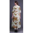 thumbnail image 4 of Bimba Robe Anarkali Blanche à Imprimé Floral Rose pour Femmes, Col Mandarin, Kurtis Indiens, Kurta Asymétrique - XX-Grand, 4 of 5