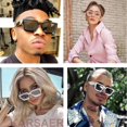 thumbnail image 2 of FEISEDY Lunettes de Soleil Rétro à Tige Plate Monture Carrée Épaisse Boucle Métallique Hip-Hop Rappeur Hommes Femmes B7033, 2 of 6
