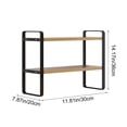 thumbnail image 3 of LSLJS Double-Tier Desktop Storage Shelf Student Desk Organizer Office Computer Desk Tiered Cabinet Clothing & Wardrobe Storage, 3 of 6
