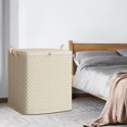 thumbnail image 4 of Home Textile Storage Solutions for Living Room and Bedroom - Extra Large Wavy Grey Heavy Duty Cloth Organizer Bags for Moving Durable Capacity Blanket Bags with Handles, 4 of 4