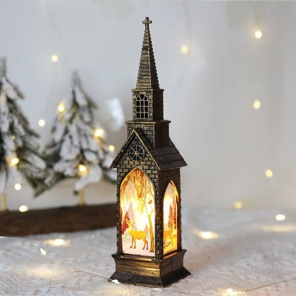 Vaidha Christmas Decoration Wind Light Light House Decoration Creatives Candle Night Light Christmas Decoration