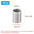 thumbnail image 2 of Unique Bargains Adaptateurs Filetage Manchon Réducteur Écrou 6pcs M12x1.75 Mâle à M10x1.5 Femelle Réparation Insert Écrou 15mm, 2 of 7