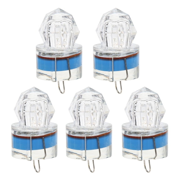 Lumière d'Appât de Pêche, 5 Pcs Forme d'Ouverture Automatique Résistance aux Impacts Lumière d'Appât pour Achigan pour Mer Bleu, Vert, Rouge, Blanc