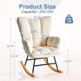 thumbnail image 2 of DUMOS Rocking Chair with Wing Backrest, Teddy Upholstered Indoor Reading Glider Chair with Comfy Seat for Bedroom, Living Room, Office, White, 2 of 5