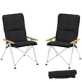 thumbnail image 1 of Outsunny Chaises de Camping Pliantes, Lot de 2, Fauteuils Inclinables d'Extérieur Rembourrés avec Sac de Transport, 1 of 10