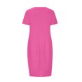 thumbnail image 4 of Penkiiy Robe Midi d'Été pour Femme, Décontractée, Ample, Col Rond, Manches Courtes, T-Shirt, Robe Soleil avec Poches, P Rose Vif, 4 of 5