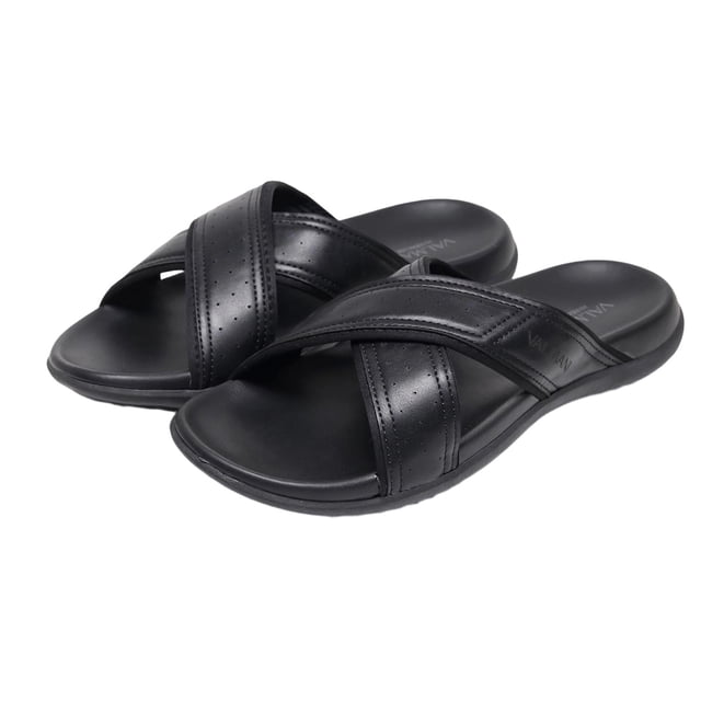 Wdhugt Mens Slippers Open Toe Round Toe Casual Comfortable Summer Daily Pu Us Size 7 Foot Length 9.84In
