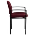 thumbnail image 3 of Comfort Burgundy Fabric Stackable Steel Side Reception Chair with Arms, 3 of 9