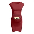thumbnail image 3 of HWRETIE Robe de Maternité Imprimée pour Femmes Robe Courte Décontractée Accessoire Photo de Grossesse Tenue pour Futures Mamans, 3 of 6