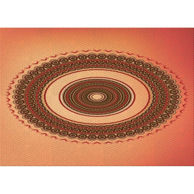 Ahgly Company Tapis d'Intérieur Rectangulaire Transitionnel Orange Lavable à la Machine, 3 Pieds x 5 Pieds