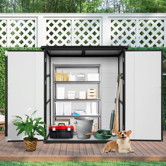 DAJU 5x3FT Outdoor Storage Shed Waterproof Resin Cabinet with Lockable Doors