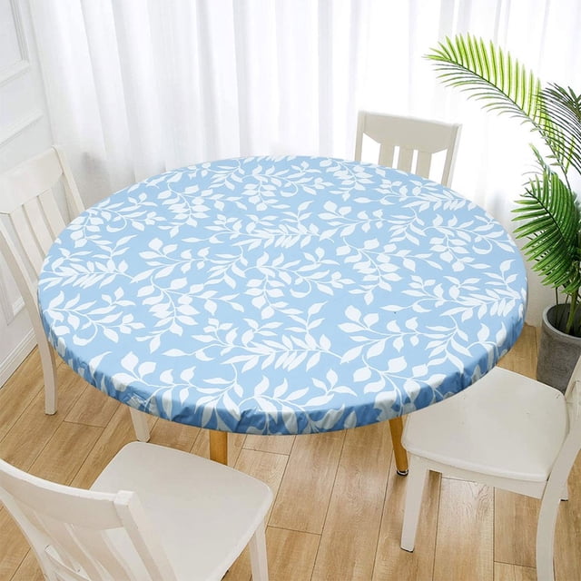 Fitted Vinyl Table Cloth Elastic Edged Flannel Backed Waterproof Wipeable Christmas Vinyl Tablecloth For Dinning Room