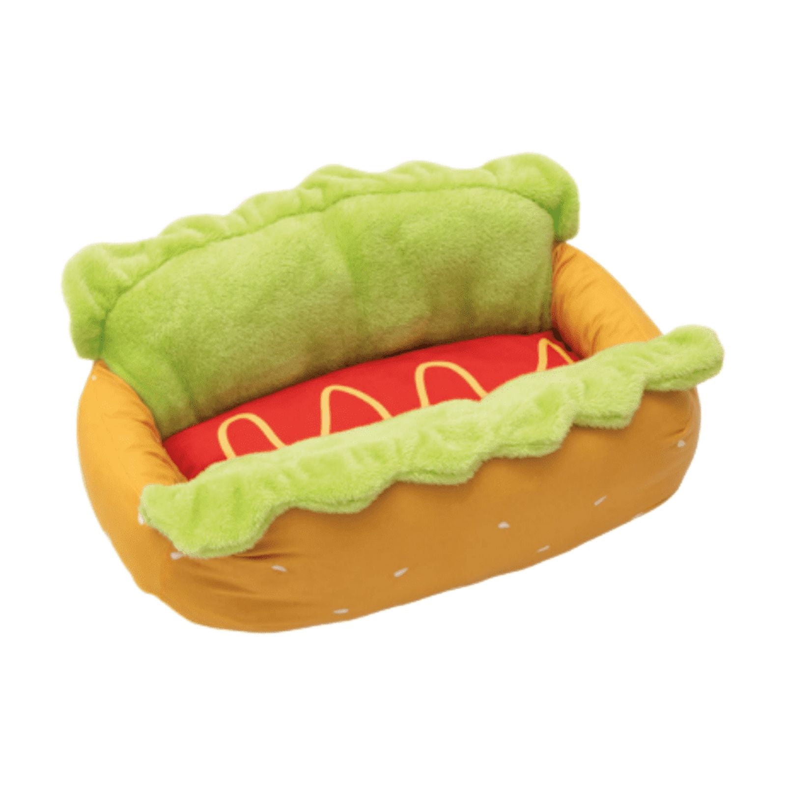 Drppepioner Hot Dog Shaped Pet Bed for Small Dogs Cats Comfortable Plush