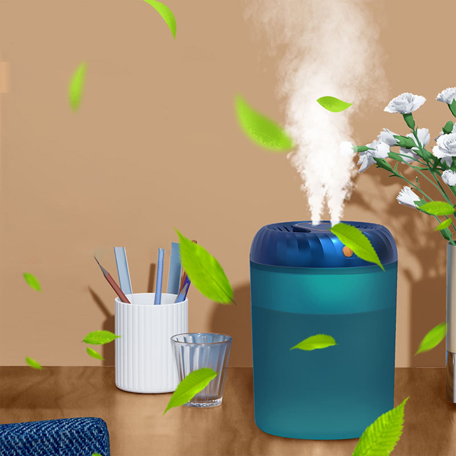 Dvkptbk Large Capacity Humidifier 3L Bedroom Large Room Household Humidifier Top Filled Office Desk Humidifier Essential Oil Diffuser Electronic Digital Display Screen with Adaptable Timing