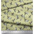 thumbnail image 3 of Soimoi Moss Georgette Fabric Leaves,Flower & Humming Bird Print Fabric by Yard 42 Inch Wide, 3 of 3