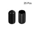thumbnail image 2 of Uxcell 25 Pcs Embouts en Caoutchouc 5/16 Pouces(8mm) Embout Rond en Vinyle Noir, 2 of 5