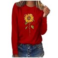 thumbnail image 2 of Jsaierl Chandails en Molleton à Imprimé Tournesol pour Femmes Mignons Manches Longues Col Rond Chandail Tendance Décontracté Tops Amples Automne Hiver Chemises Chaudes et Confortables, 2 of 6