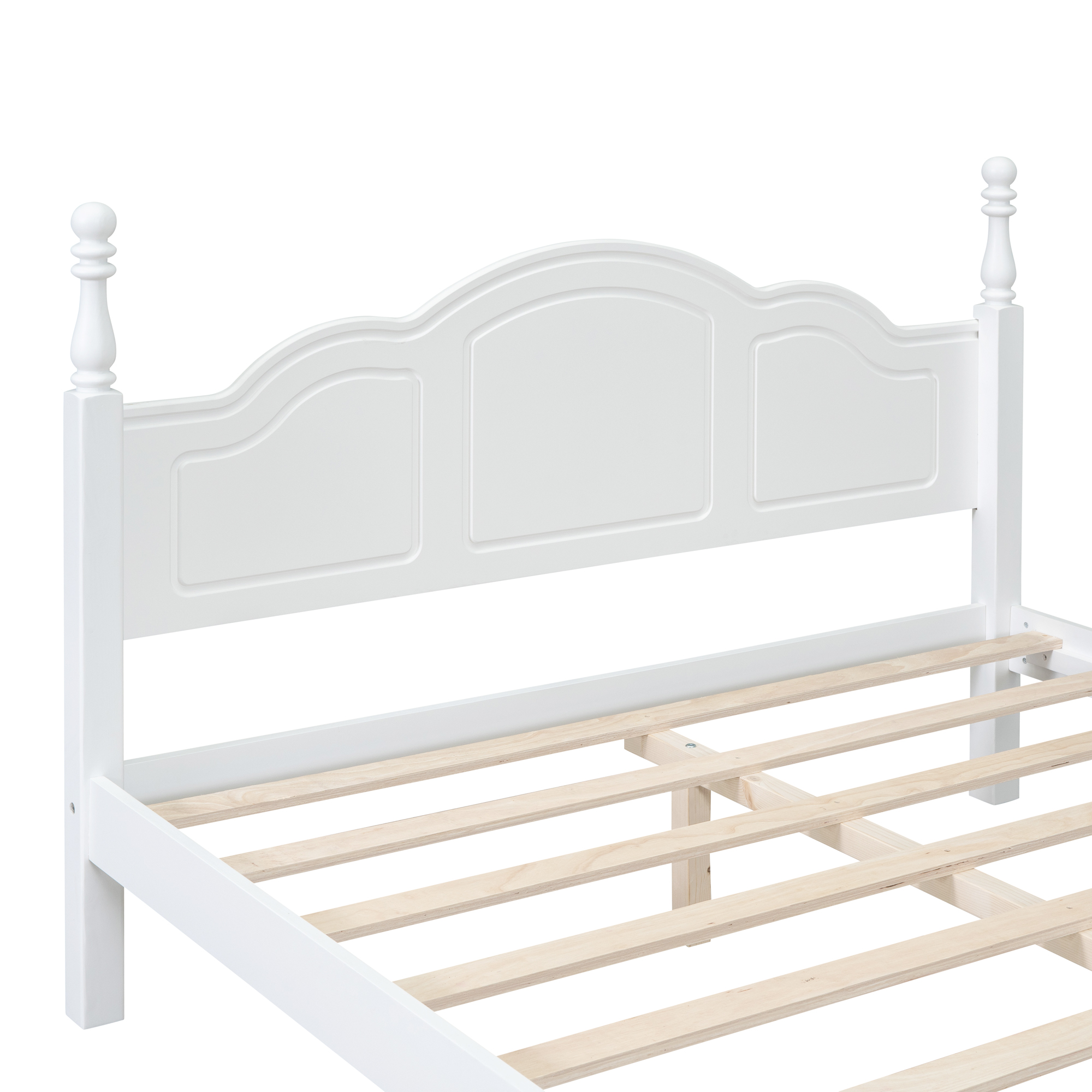 Lit plateforme en bois Noble House, style rétro, blanc, 2 places
