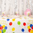 thumbnail image 4 of Birdeem Birthday Party Party Disposable Paper Plates and Cups Colorful Balloons Tablecloth Camping Picnic Set, 4 of 10