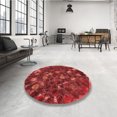 thumbnail image 4 of Ahgly Company Tapis d'Intérieur Lavables à la Machine, Carrés, Transitionnels, Rouges, 4 Pieds Carrés, 4 of 7
