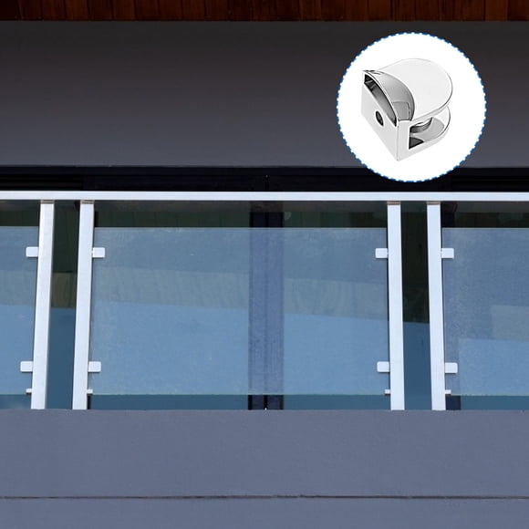 Minkissy 8Pcs Silver Adjustable Glass Brackets with Rubber Layers for Secure Glass Shelf Installation