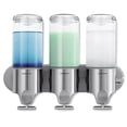 thumbnail image 1 of Simplehuman Triple Wall Mount Shower Pump, Shampoo and Soap Dispensers, 1 of 4