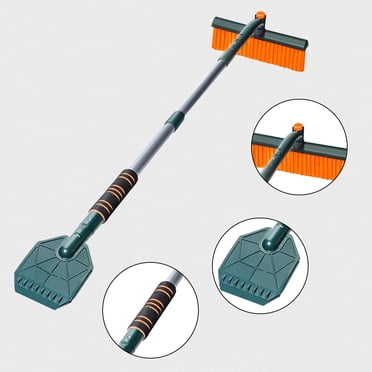 LSLJS 39in Ice Scraper and Extendable Snow Brush, Detachable Snow Scraper with Foam Grip Pivoting PVC Brush Head for Car Windshield, Truck, SUV, Car Accessories